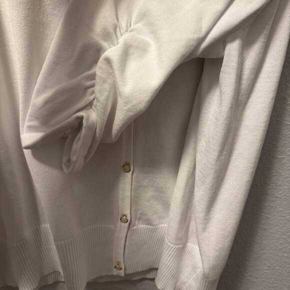Tint & Shadow Womens V-Neck Cardigan Sz 3X White sweater - Picture 6 of 12